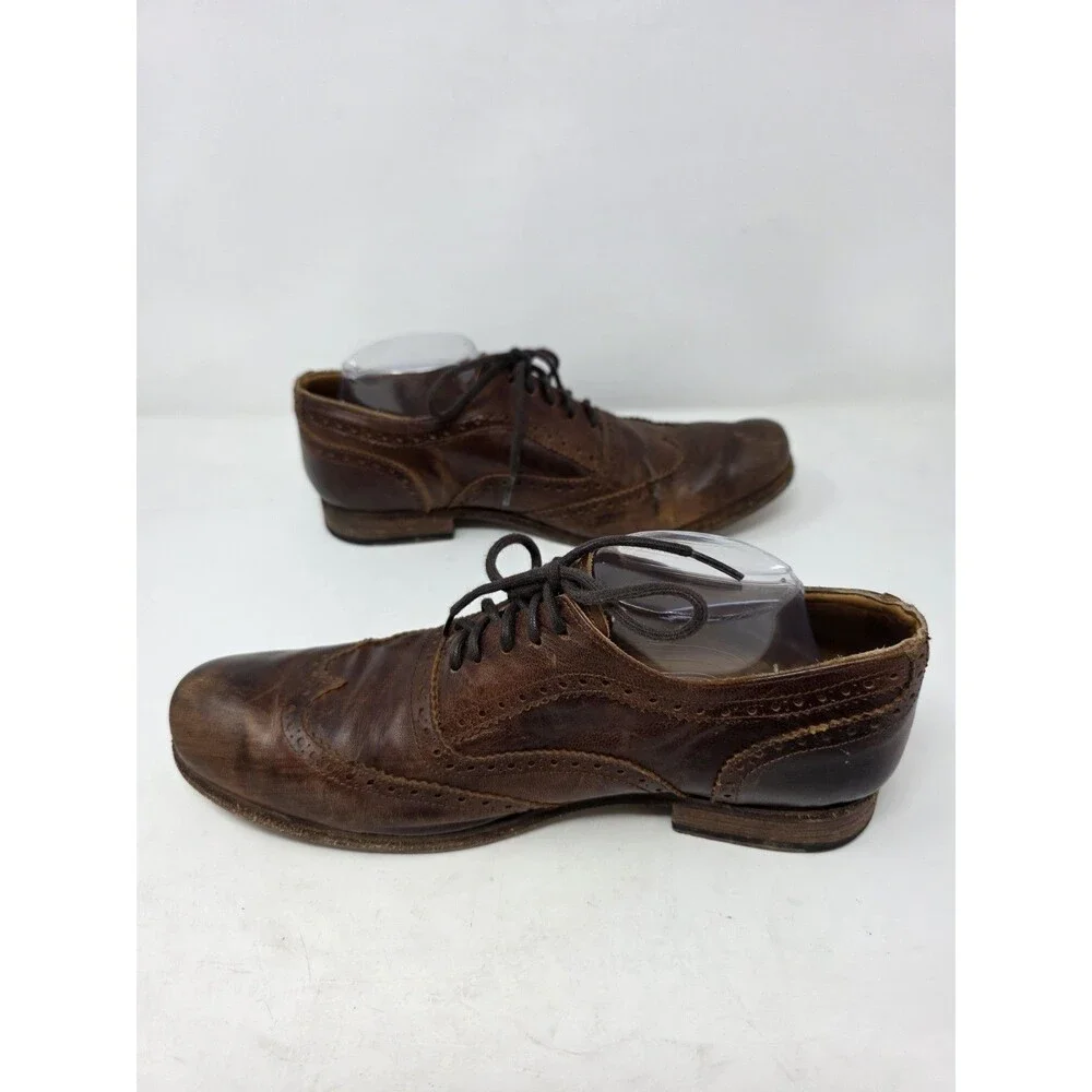 Bed Stu Corsico Tan Driftwood Brown Wingtip Oxfords - Men's 9